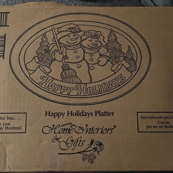 Vintage Home Interiors Happy Holidays Platter - Picture 2 of 4